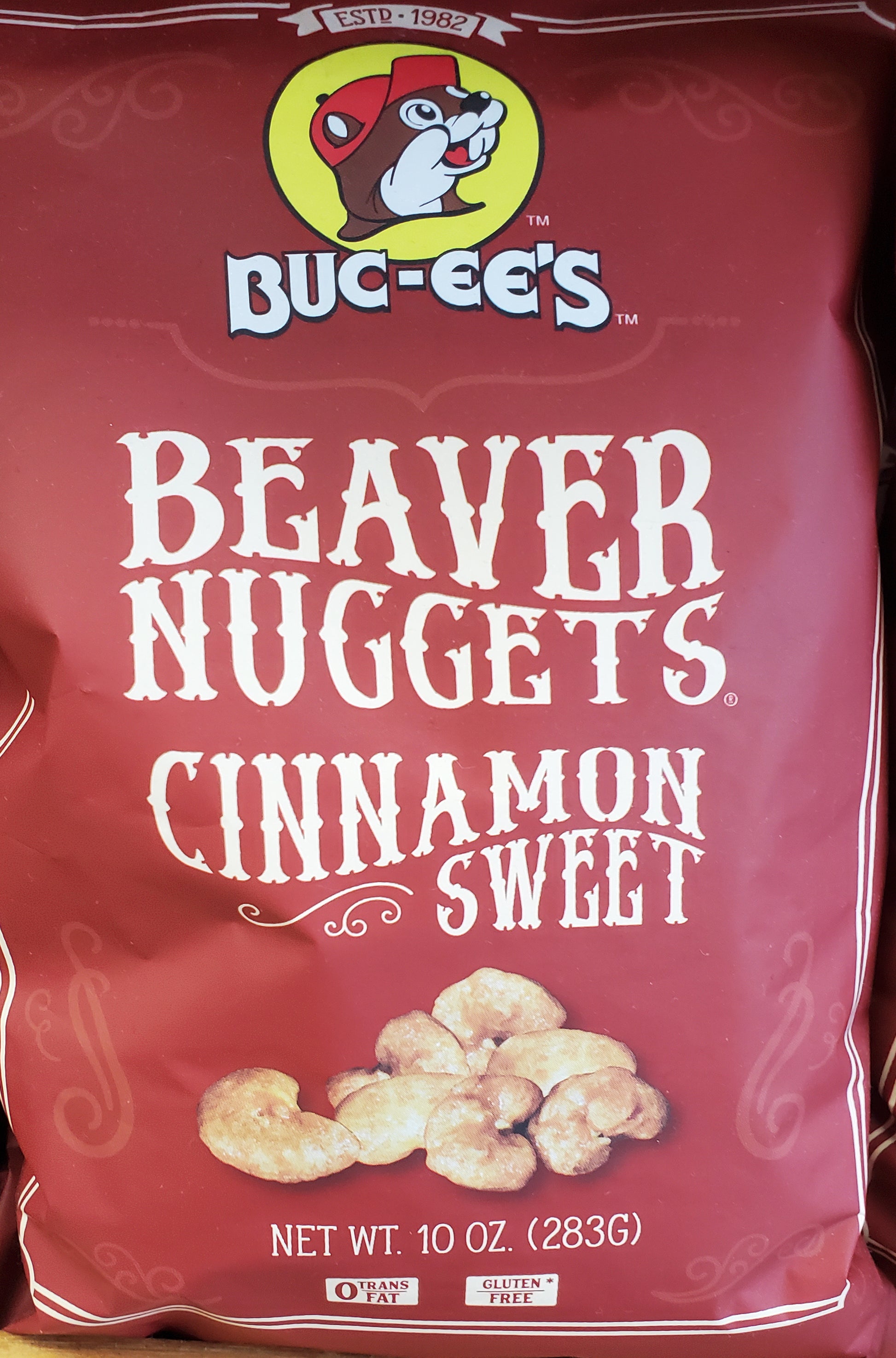 Close up image. Beaver Cinnamon Nuggets